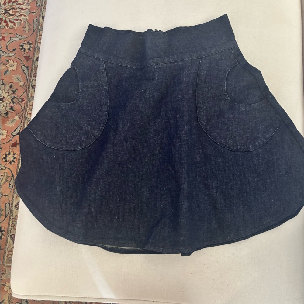 Elegant Dark Blue Skater Skirt